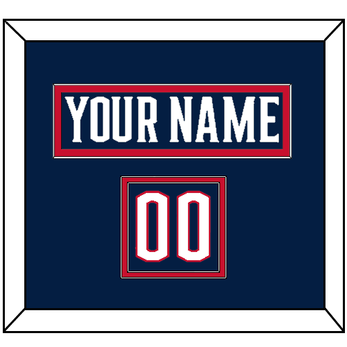 Columbus Nameplate & Number (Shoulder) - Home Navy Blue - Double Mat 2