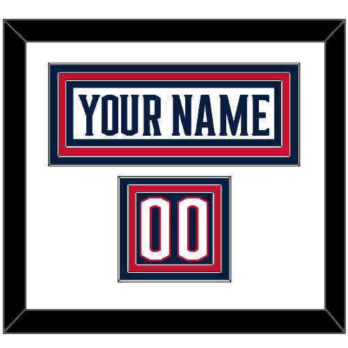 Columbus Nameplate & Number (Shoulder) - Road White - Triple Mat 1