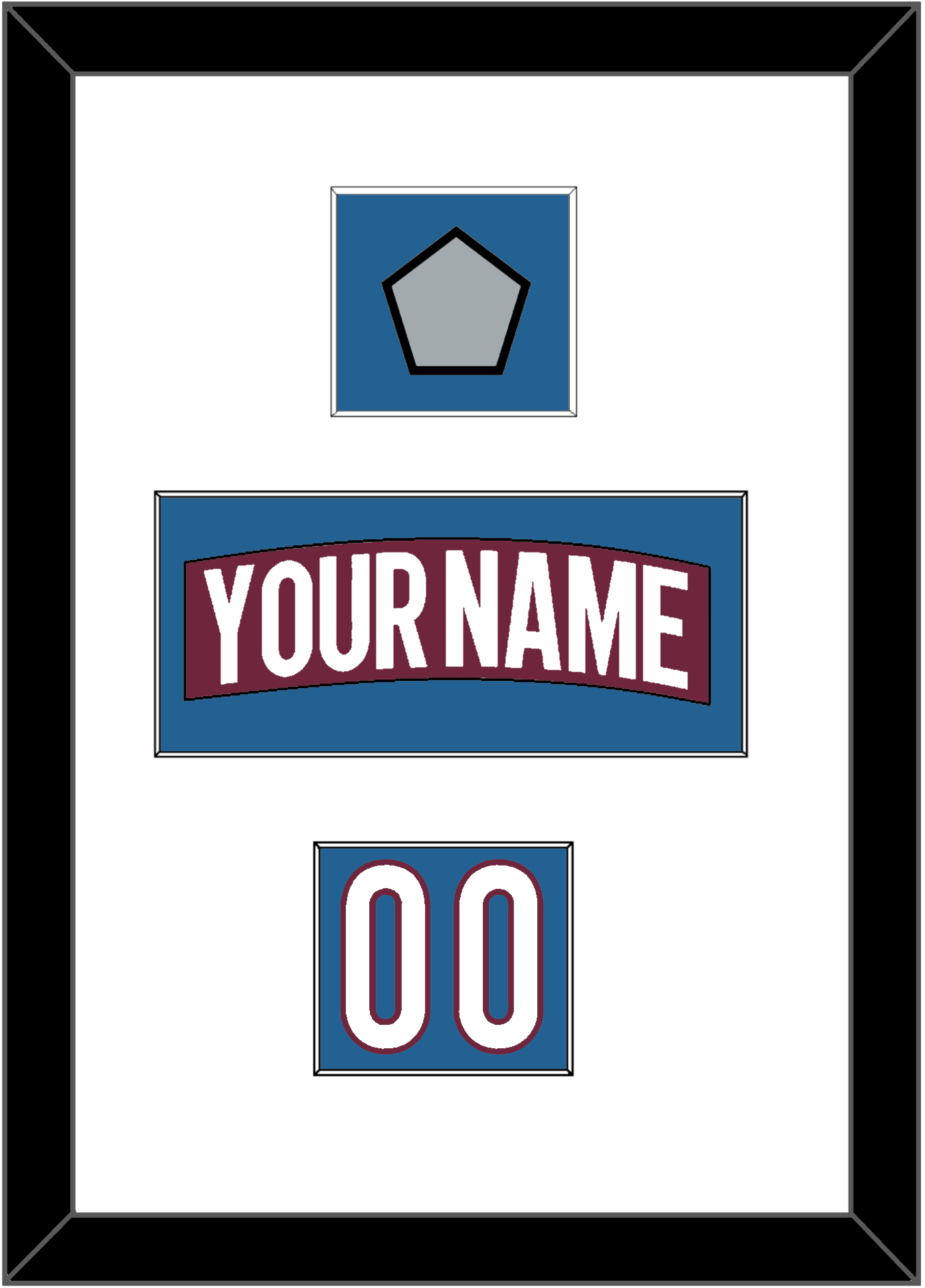 Colorado Nameplate, Number (Shoulder) & 2022 Stanley Cup Champions Patch - Home Burgundy - Essential Tier 1