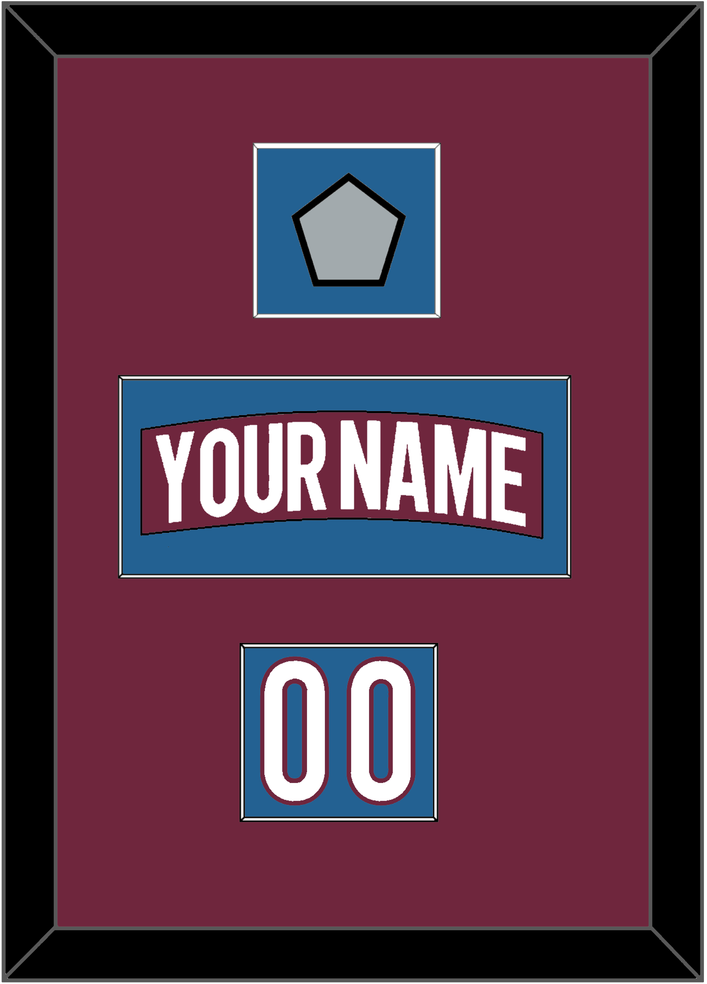 Colorado Nameplate, Number (Shoulder) & 2022 Stanley Cup Finals Patch - Home Burgundy - Essential Tier 2