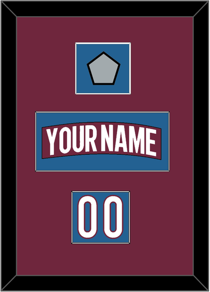 Colorado Nameplate, Number (Shoulder) & 2022 Stanley Cup Finals Patch - Home Burgundy - Essential Tier 2