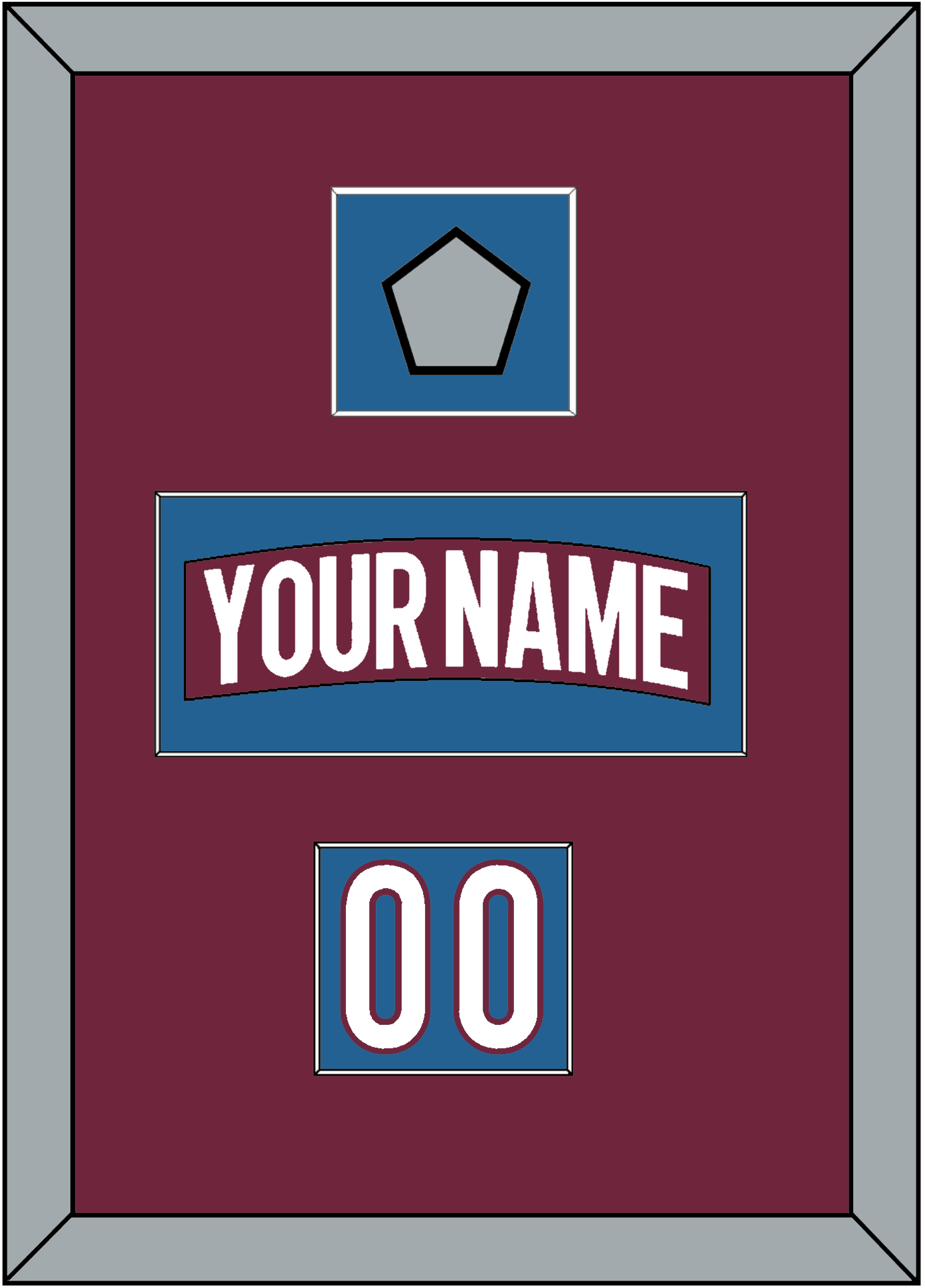 Colorado Nameplate, Number (Shoulder) & 2022 Stanley Cup Finals Patch - Home Burgundy - Essential Tier 2