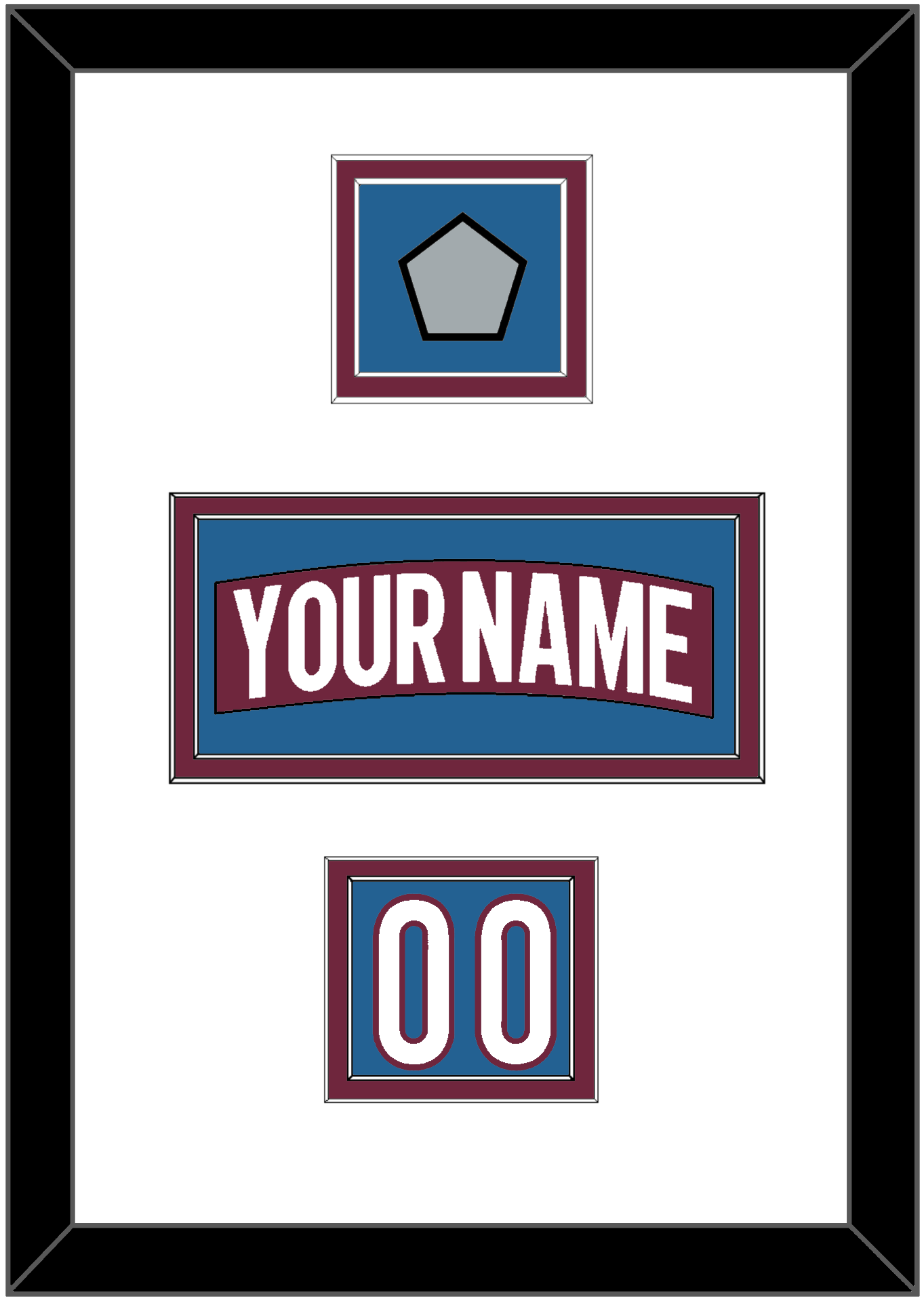 Colorado Nameplate, Number (Shoulder) & 2022 Stanley Cup Champions Patch - Home Burgundy - Signature Tier 1