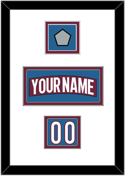 Colorado Nameplate, Number (Shoulder) & 2022 Stanley Cup Champions Patch - Home Burgundy - Signature Tier 1
