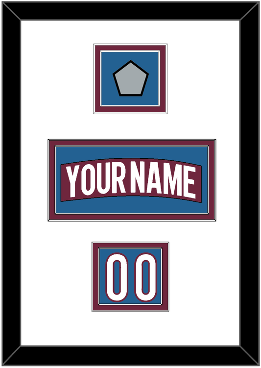 Colorado Nameplate, Number (Shoulder) & 2022 Stanley Cup Champions Patch - Home Burgundy - Signature Tier 1