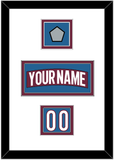 Colorado Nameplate, Number (Shoulder) & 2022 Stanley Cup Champions Patch - Home Burgundy - Double Mat 1