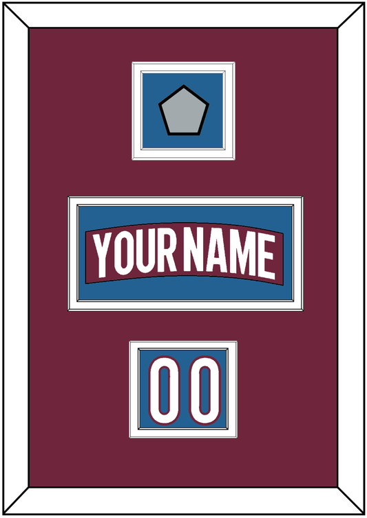 Colorado Nameplate, Number (Shoulder) & 2022 Stanley Cup Champions Patch - Home Burgundy - Signature Tier 2