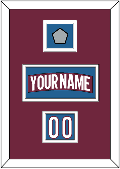 Colorado Nameplate, Number (Shoulder) & 2022 Stanley Cup Finals Patch - Home Burgundy - Signature Tier 2