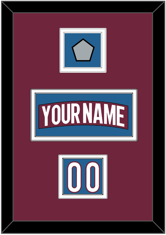 Colorado Nameplate, Number (Shoulder) & 2022 Stanley Cup Champions Patch - Home Burgundy - Signature Tier 2