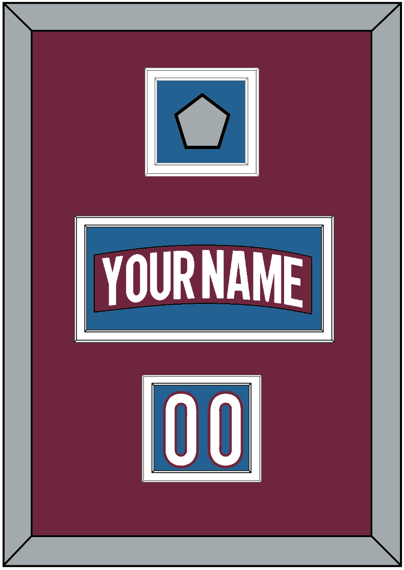 Colorado Nameplate, Number (Shoulder) & 2022 Stanley Cup Finals Patch - Home Burgundy - Signature Tier 2