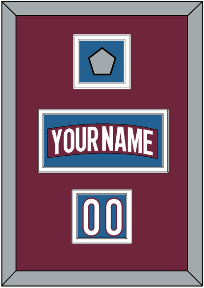 Colorado Nameplate, Number (Shoulder) & 2022 Stanley Cup Finals Patch - Home Burgundy - Signature Tier 2