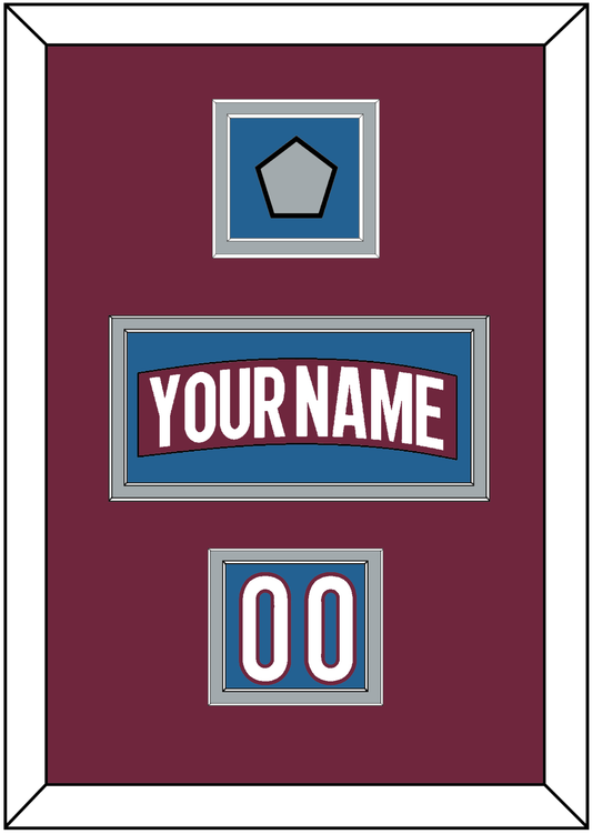 Colorado Nameplate, Number (Shoulder) & 2022 Stanley Cup Champions Patch - Home Burgundy - Signature Tier 3