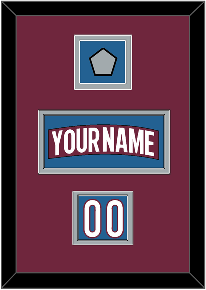 Colorado Nameplate, Number (Shoulder) & 2022 Stanley Cup Champions Patch - Home Burgundy - Signature Tier 3
