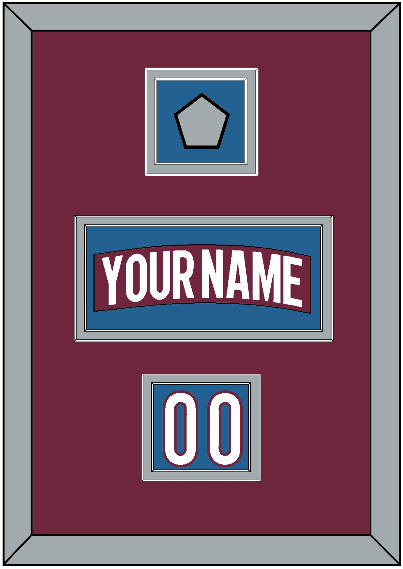 Colorado Nameplate, Number (Shoulder) & 2022 Stanley Cup Champions Patch - Home Burgundy - Signature Tier 3