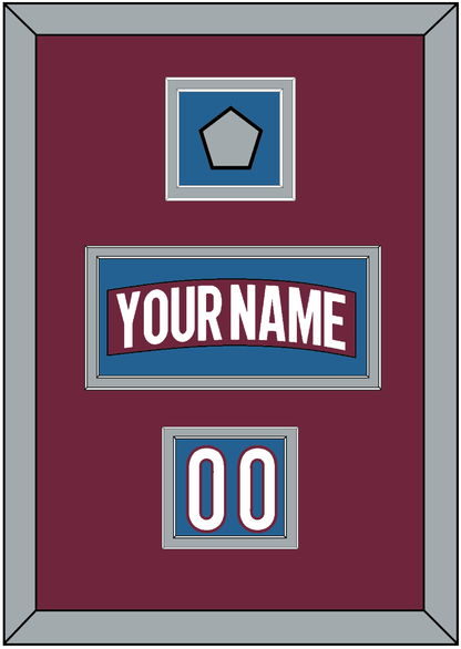 Colorado Nameplate, Number (Shoulder) & 2022 Stanley Cup Champions Patch - Home Burgundy - Signature Tier 3