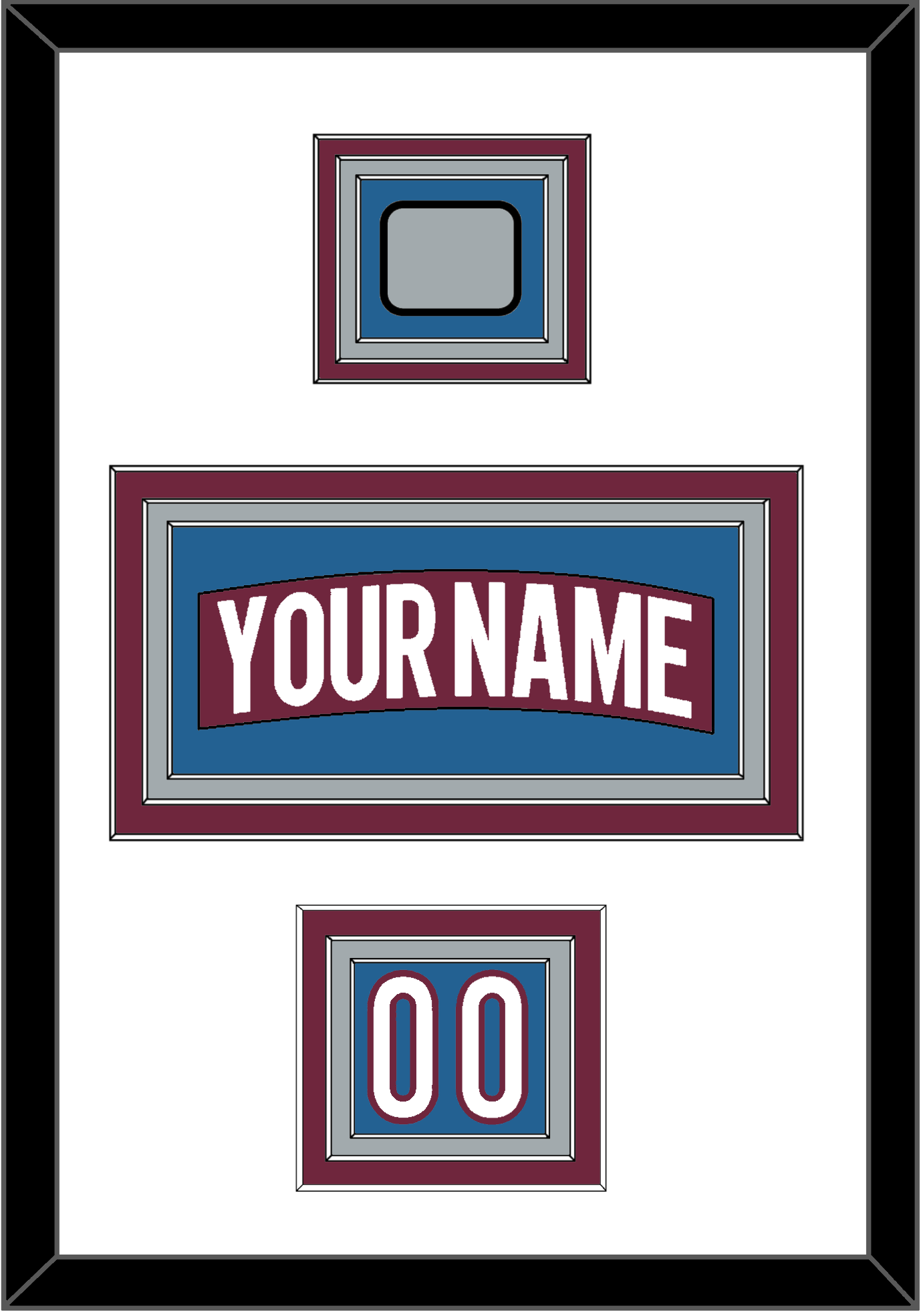 Colorado Nameplate, Number (Shoulder) & 2022 Stanley Cup Champions Patch - Home Burgundy - Premier Tier 1
