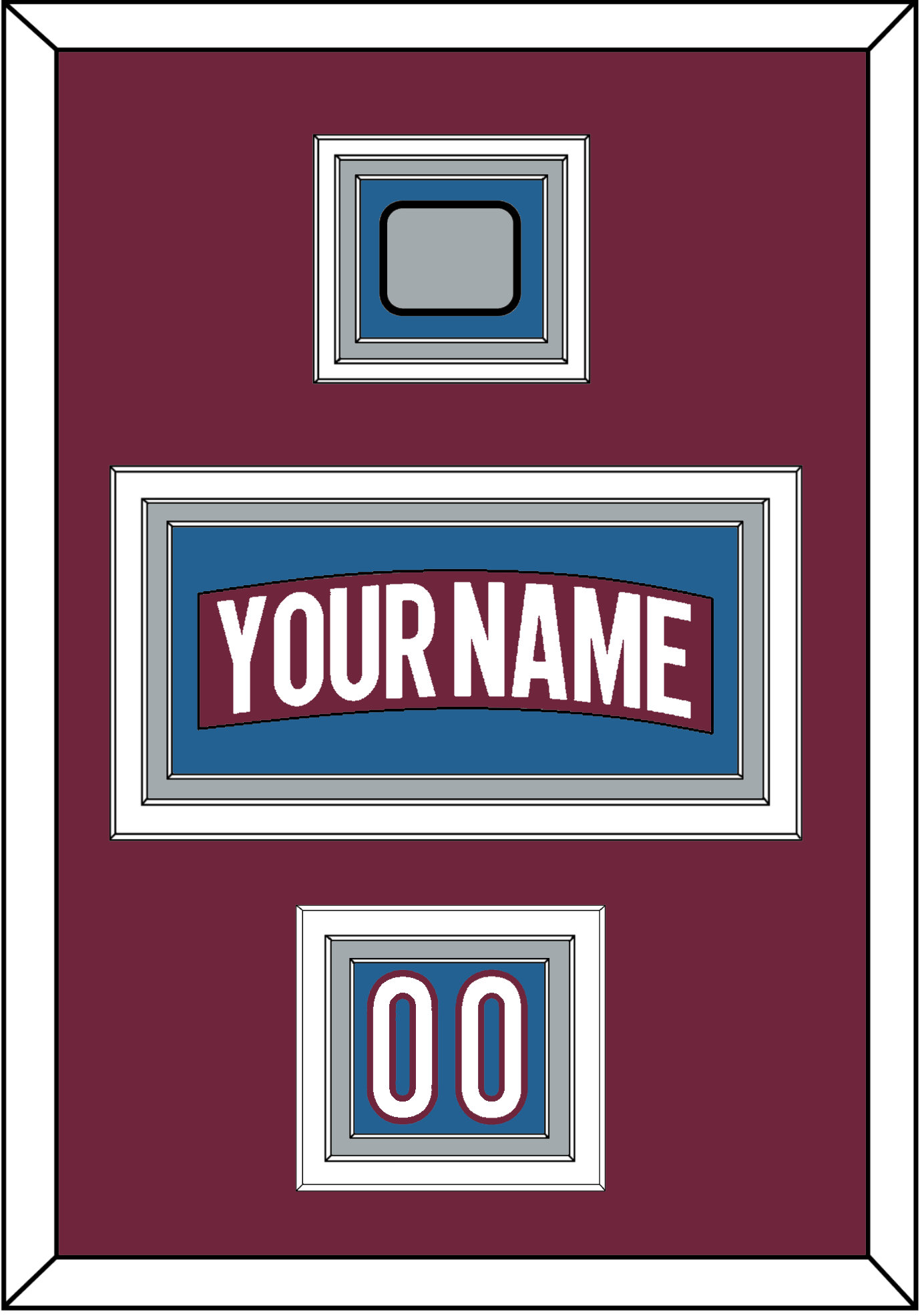 Colorado Nameplate, Number (Shoulder) & 2022 Stanley Cup Champions Patch - Home Burgundy - Premier Tier 2
