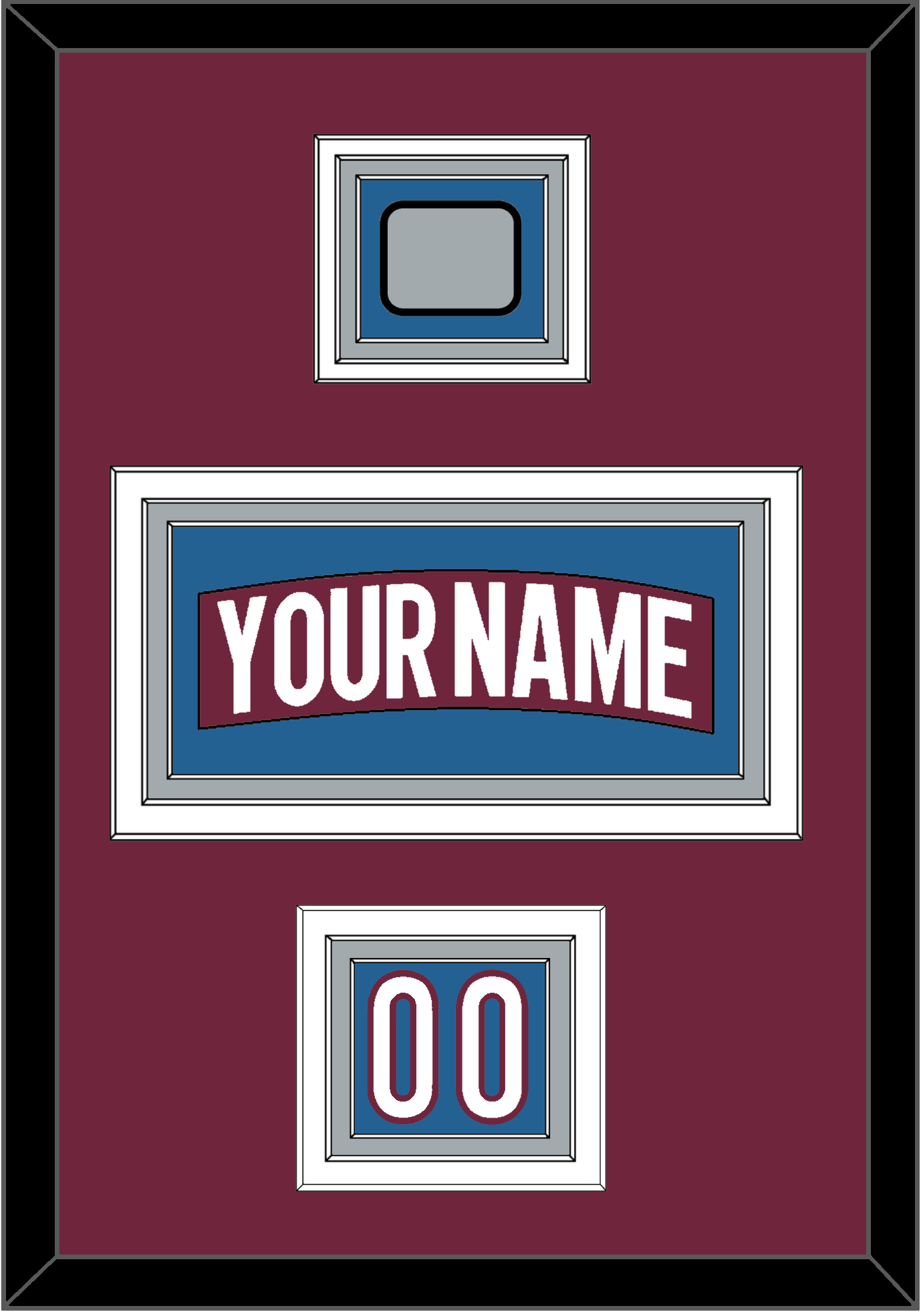Colorado Nameplate, Number (Shoulder) & 2022 Stanley Cup Champions Patch - Home Burgundy - Premier Tier 2