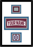 Colorado Nameplate, Number (Shoulder) & 2022 Stanley Cup Champions Patch - Road White - Triple Mat 1