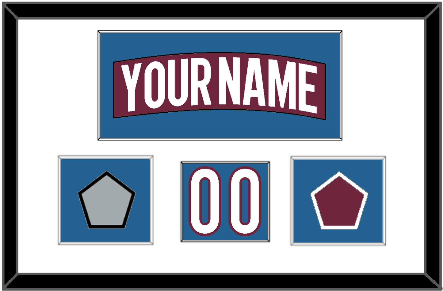 Colorado Nameplate, Number (Shoulder) & 2022 Stanley Cup Champions & Logo Patches - Home Burgundy - Essential Tier 1