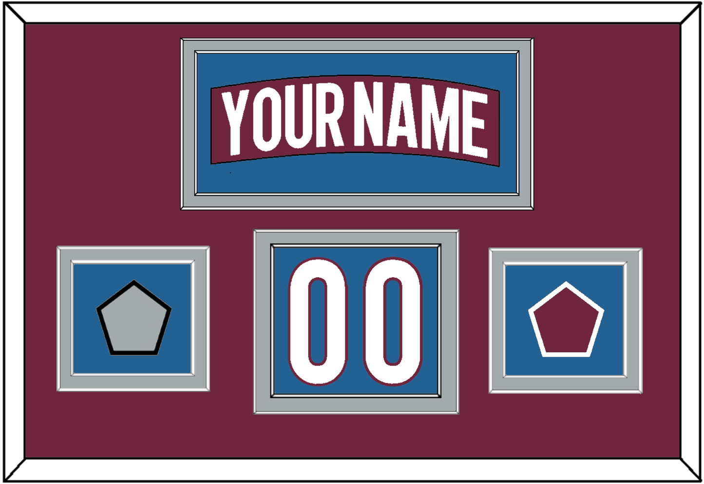 Colorado Nameplate, Number (Shoulder) & 2022 Stanley Cup Champions & Logo Patches - Home Burgundy - Signature Tier 2