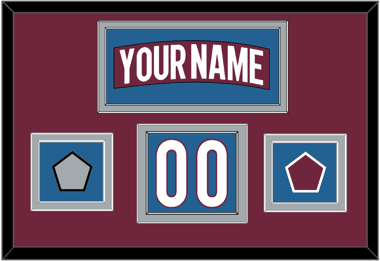 Colorado Nameplate, Number (Shoulder) & 2022 Stanley Cup Champions & Logo Patches - Home Burgundy - Signature Tier 2