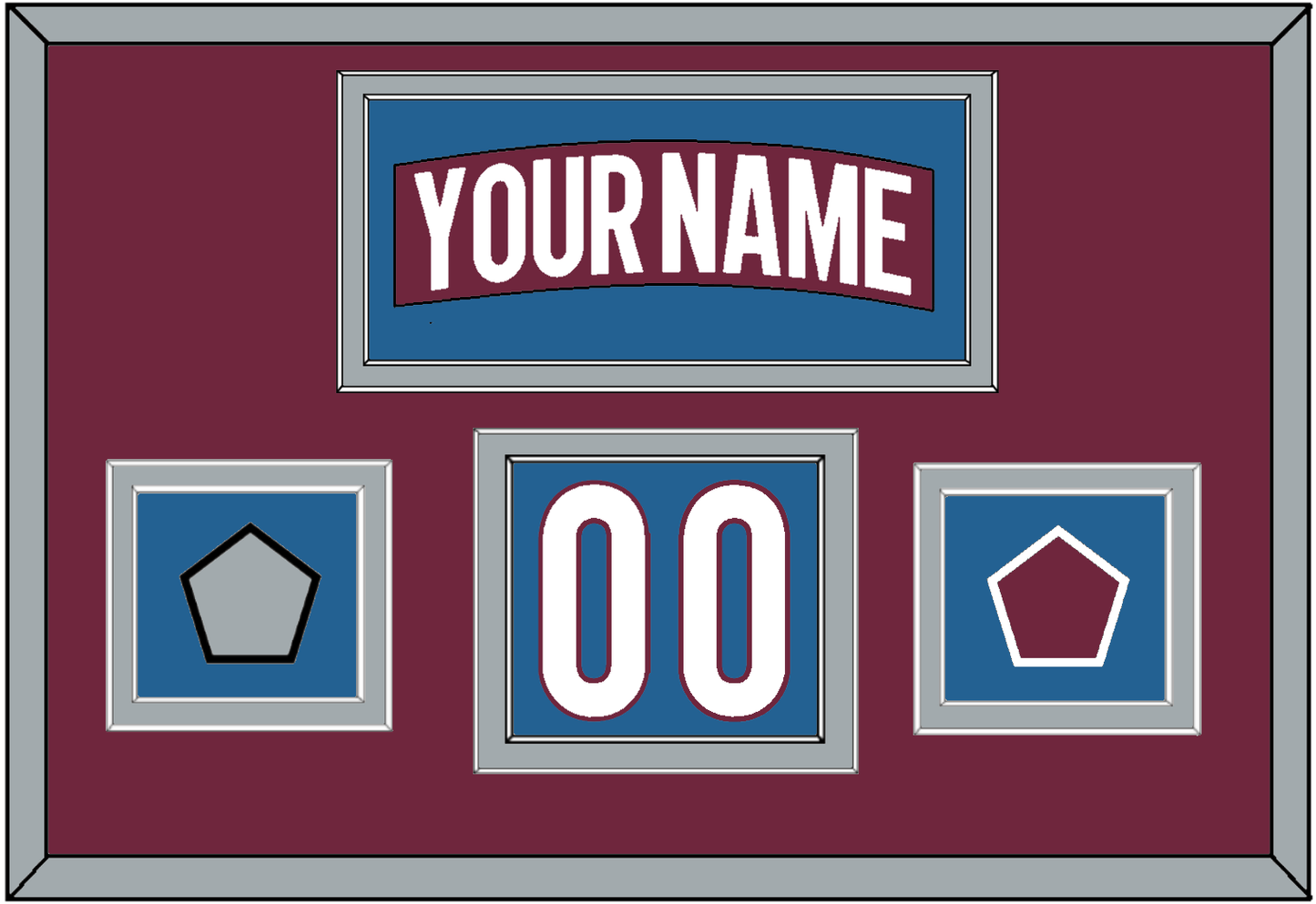 Colorado Nameplate, Number (Shoulder) & 2022 Stanley Cup Champions & Logo Patches - Home Burgundy - Signature Tier 2