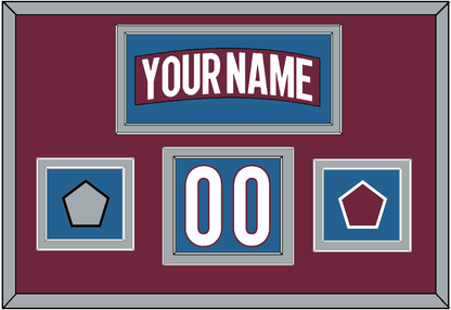Colorado Nameplate, Number (Shoulder) & 2022 Stanley Cup Champions & Logo Patches - Home Burgundy - Signature Tier 2