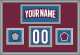 Colorado Nameplate, Number (Shoulder) & 2022 Stanley Cup Champions & Logo Patches - Home Burgundy - Double Mat 2
