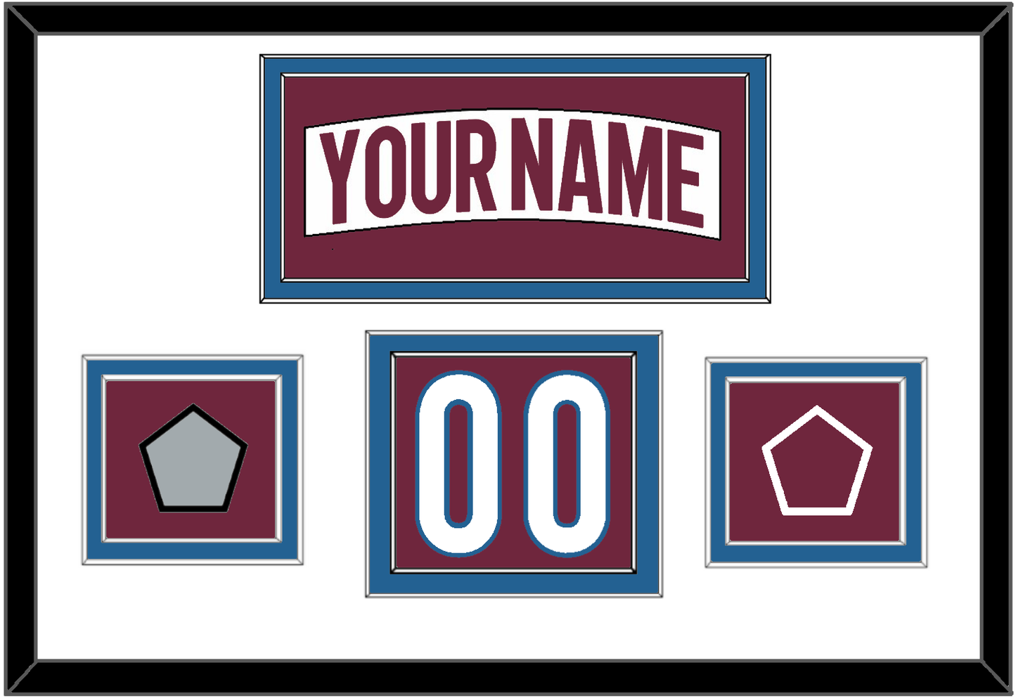 Colorado Nameplate, Number (Shoulder) & 2022 Stanley Cup Champions & Logo Patches - Road White - Signature Tier 1