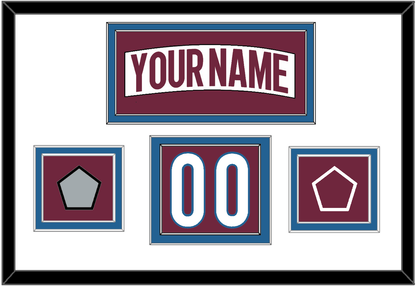 Colorado Nameplate, Number (Shoulder) & 2022 Stanley Cup Champions & Logo Patches - Road White - Signature Tier 1