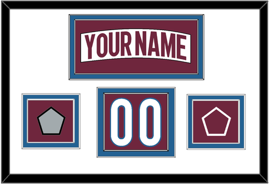 Colorado Nameplate, Number (Shoulder) & 2022 Stanley Cup Champions & Logo Patches - Road White - Signature Tier 1