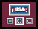 Colorado Nameplate, Number (Shoulder) & 2022 Stanley Cup Champions & Logo Patches - Home Burgundy - Triple Mat 2
