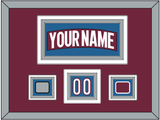 Colorado Nameplate, Number (Shoulder) & 2022 Stanley Cup Champions & Logo Patches - Home Burgundy - Triple Mat 2