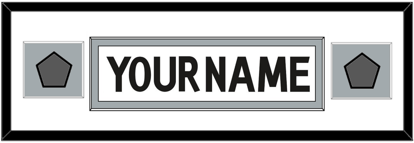 Los Angeles Nameplate With 2 Stanley Cup Finals Patches - Road White (2011-2017) - Essential Tier 5