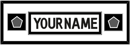 Los Angeles Nameplate With 2 Stanley Cup Finals Patches - Road White (2011-2017) - Essential Tier 6