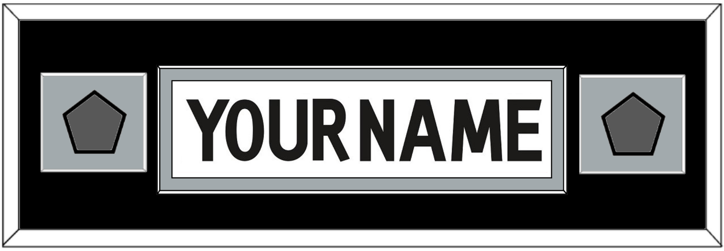 Los Angeles Nameplate With 2 Stanley Cup Finals Patches - Road White (2011-2017) - Essential Tier 7