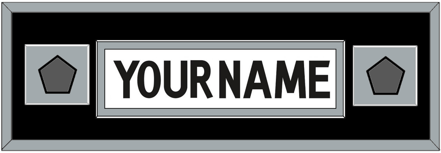 Los Angeles Nameplate With 2 Stanley Cup Finals Patches - Road White (2011-2017) - Essential Tier 7