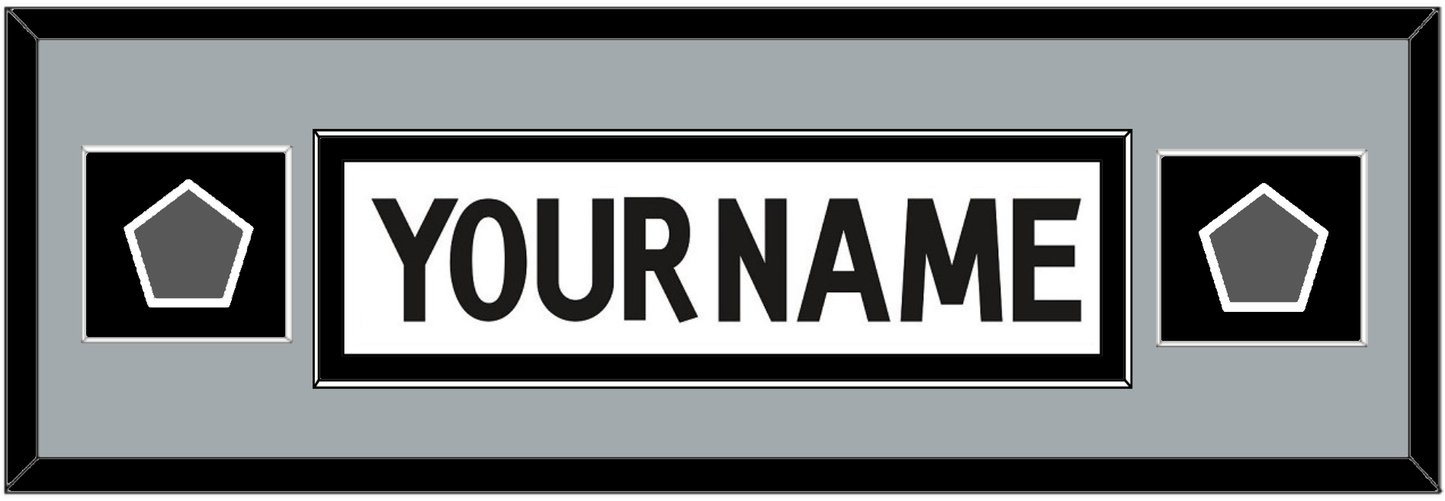 Los Angeles Nameplate With 2 Stanley Cup Finals Patches - Road White (2011-2017) - Essential Tier 8