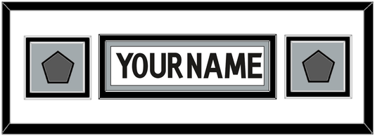 Los Angeles Nameplate With 2 Stanley Cup Finals Patches - Road White (2011-2017) - Signature Tier 5