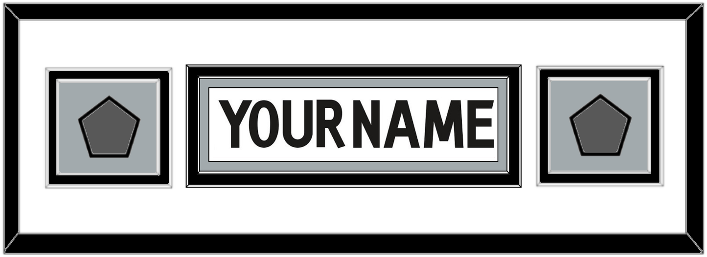 Los Angeles Nameplate With 2 Stanley Cup Champions Patches - Road White (2011-2017) - Signature Tier 5