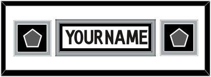 Los Angeles Nameplate With 2 Stanley Cup Finals Patches - Road White (2011-2017) - Signature Tier 6