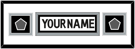 Los Angeles Nameplate With 2 Stanley Cup Finals Patches - Road White (2011-2017) - Signature Tier 6