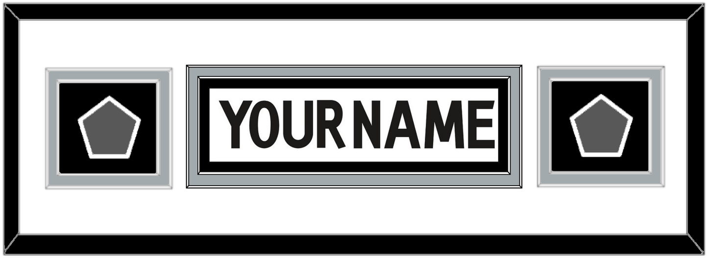 Los Angeles Nameplate With 2 Stanley Cup Champions Patches - Road White (2011-2017) - Signature Tier 6