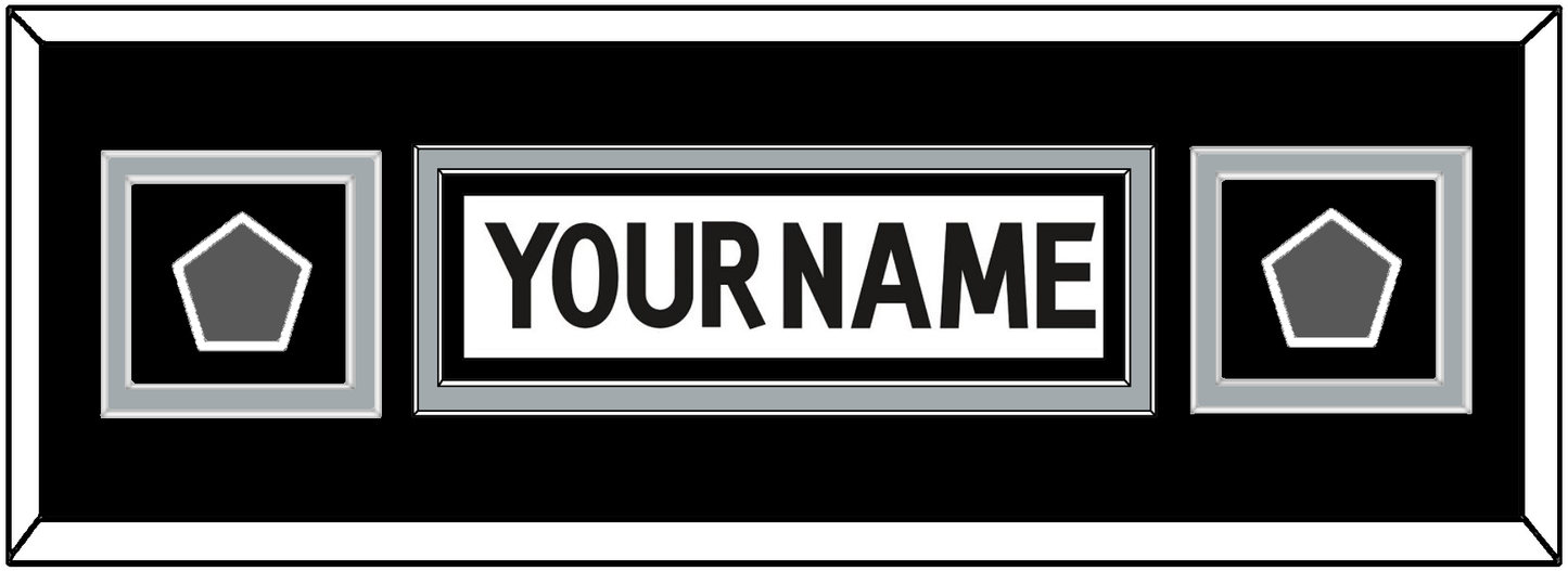 Los Angeles Nameplate With 2 Stanley Cup Finals Patches - Road White (2011-2017) - Signature Tier 7