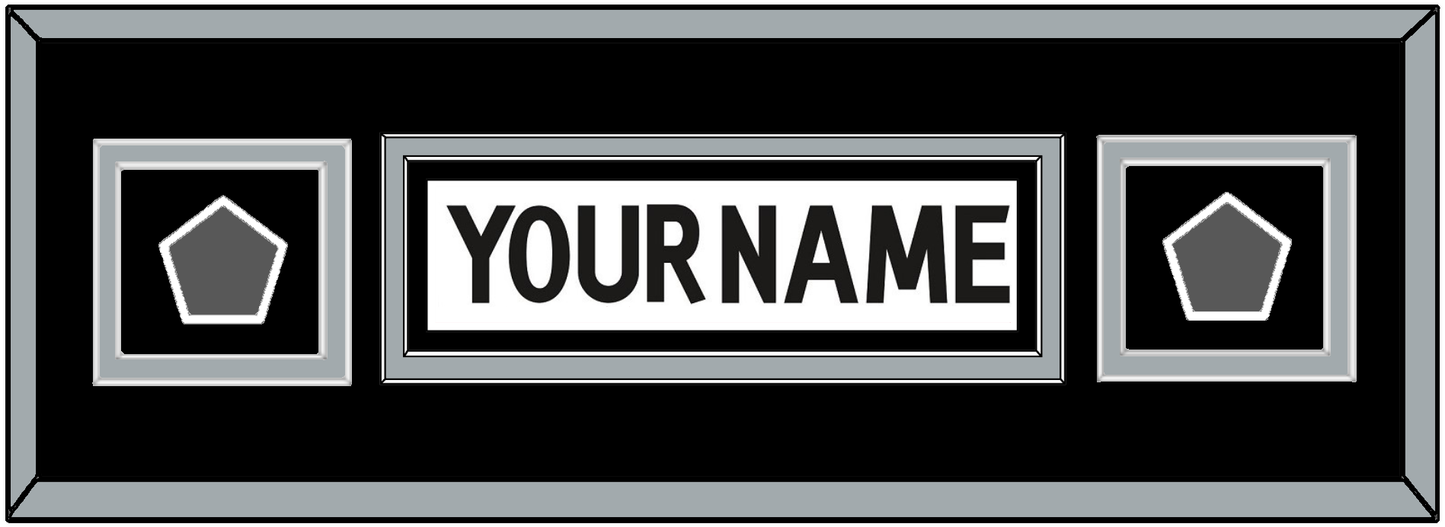 Los Angeles Nameplate With 2 Stanley Cup Finals Patches - Road White (2011-2017) - Signature Tier 7