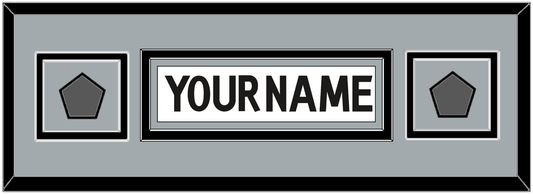 Los Angeles Nameplate With 2 Stanley Cup Finals Patches - Road White (2011-2017) - Signature Tier 8
