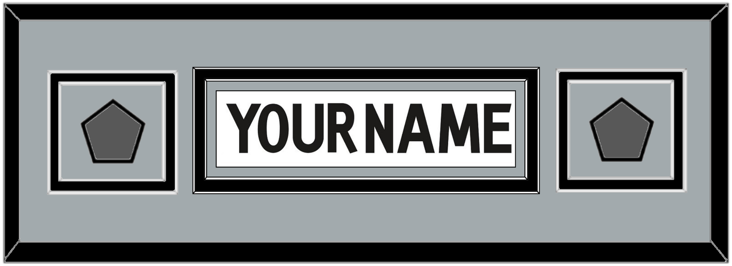 Los Angeles Nameplate With 2 Stanley Cup Champions Patches - Road White (2011-2017) - Signature Tier Long 8