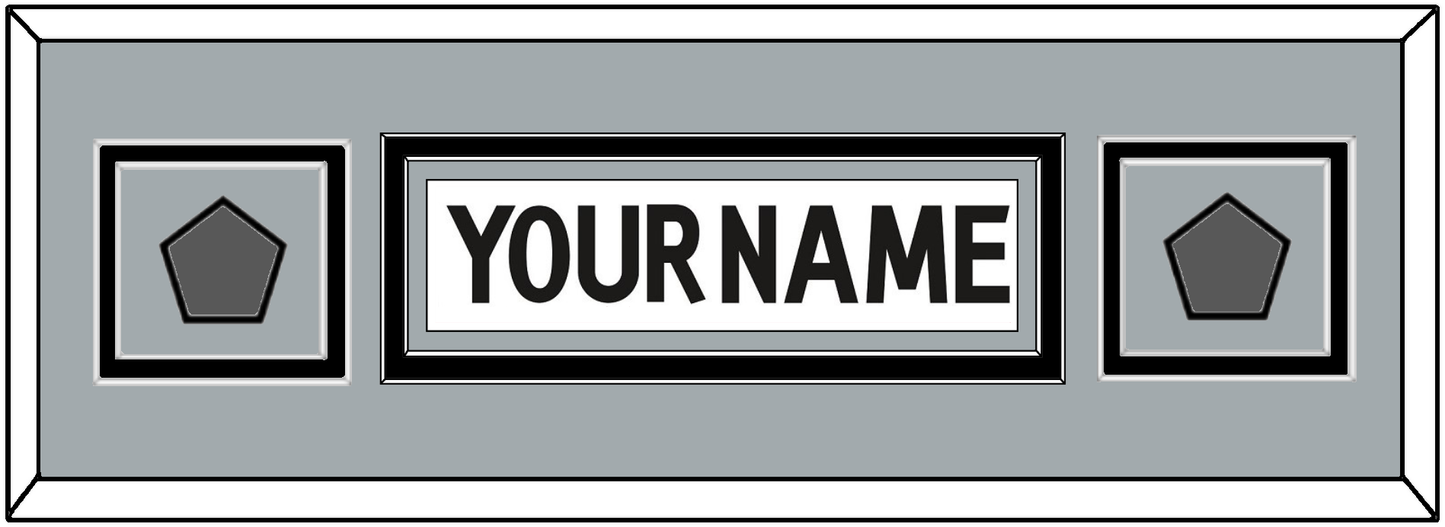 Los Angeles Nameplate With 2 Stanley Cup Finals Patches - Road White (2011-2017) - Signature Tier 8
