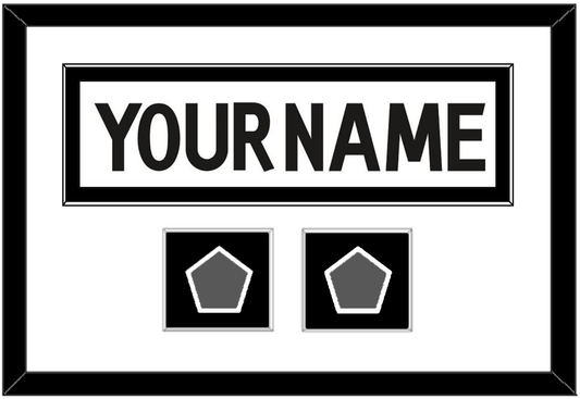 Los Angeles Nameplate With 2 Stanley Cup Finals Patches - Road White (2011-2017) - Essential Tier 2